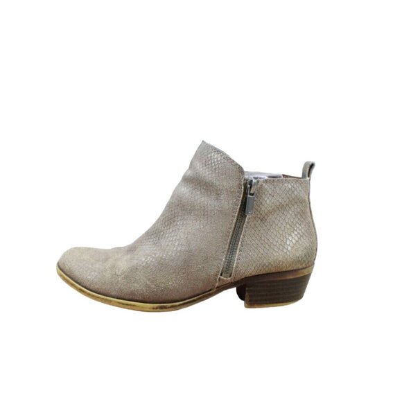 Lucky Brand Shoes - Lucky Brand LK-Basel Gray Snakeskin Leather Side Zip Ankle Bootie Size 7.5 M